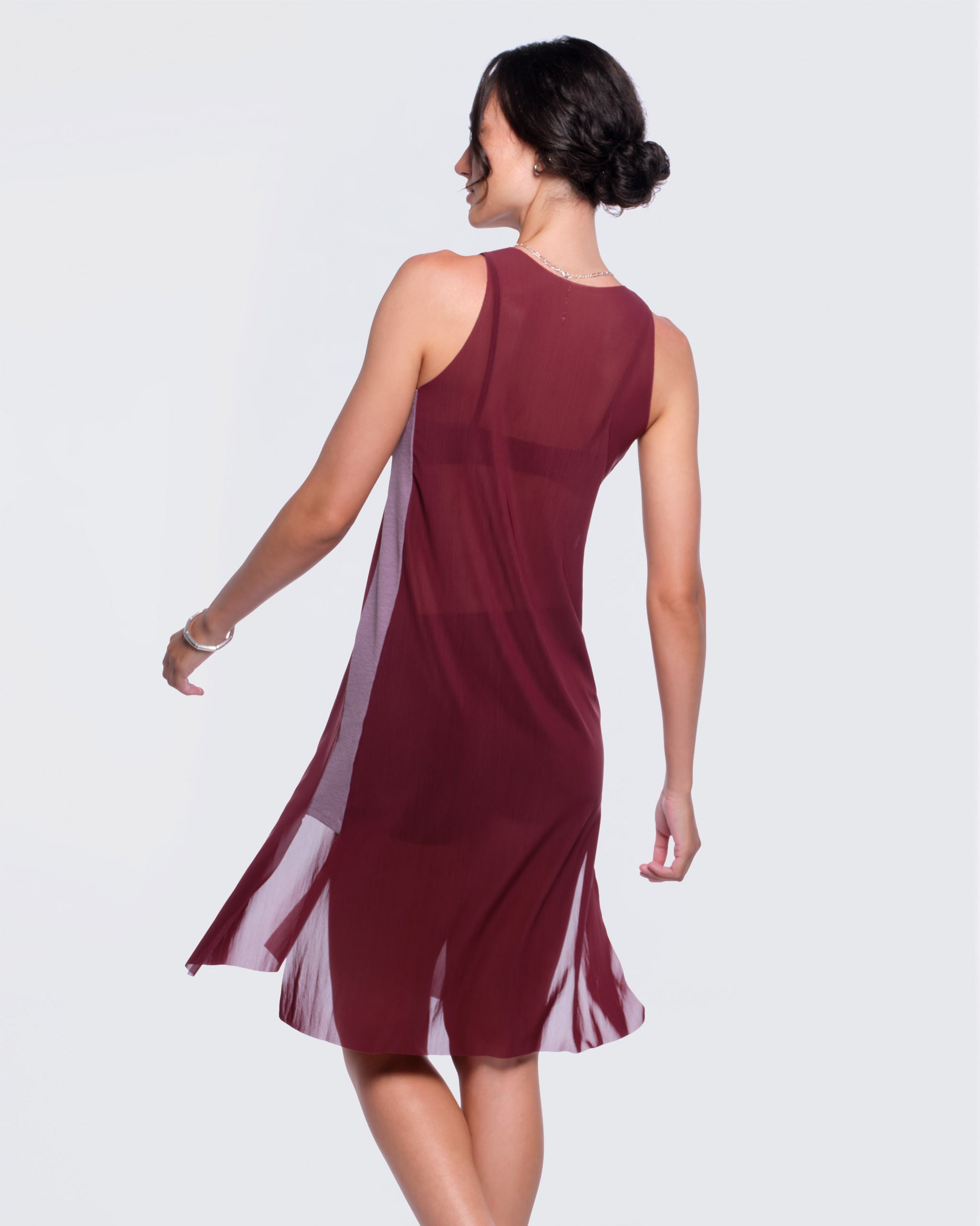 12twelve burgundy mesh air dress