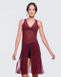 12twelve burgundy mesh air dress
