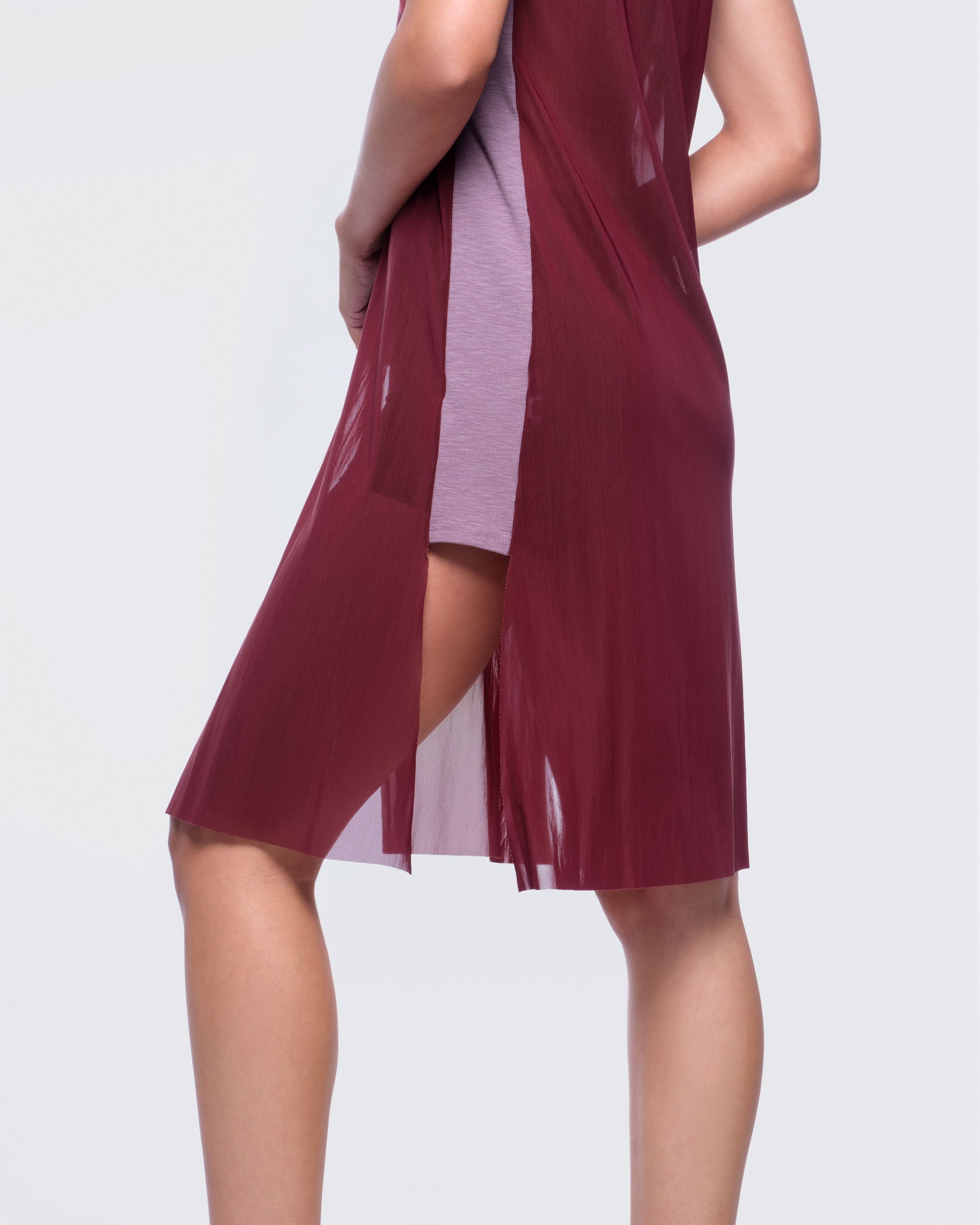 12twelve burgundy mesh air dress