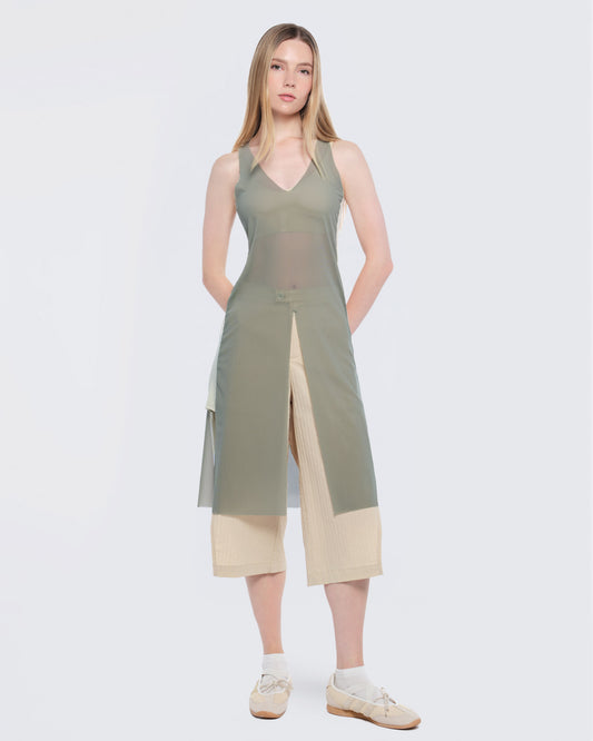 12twelve sage green mesh air dress