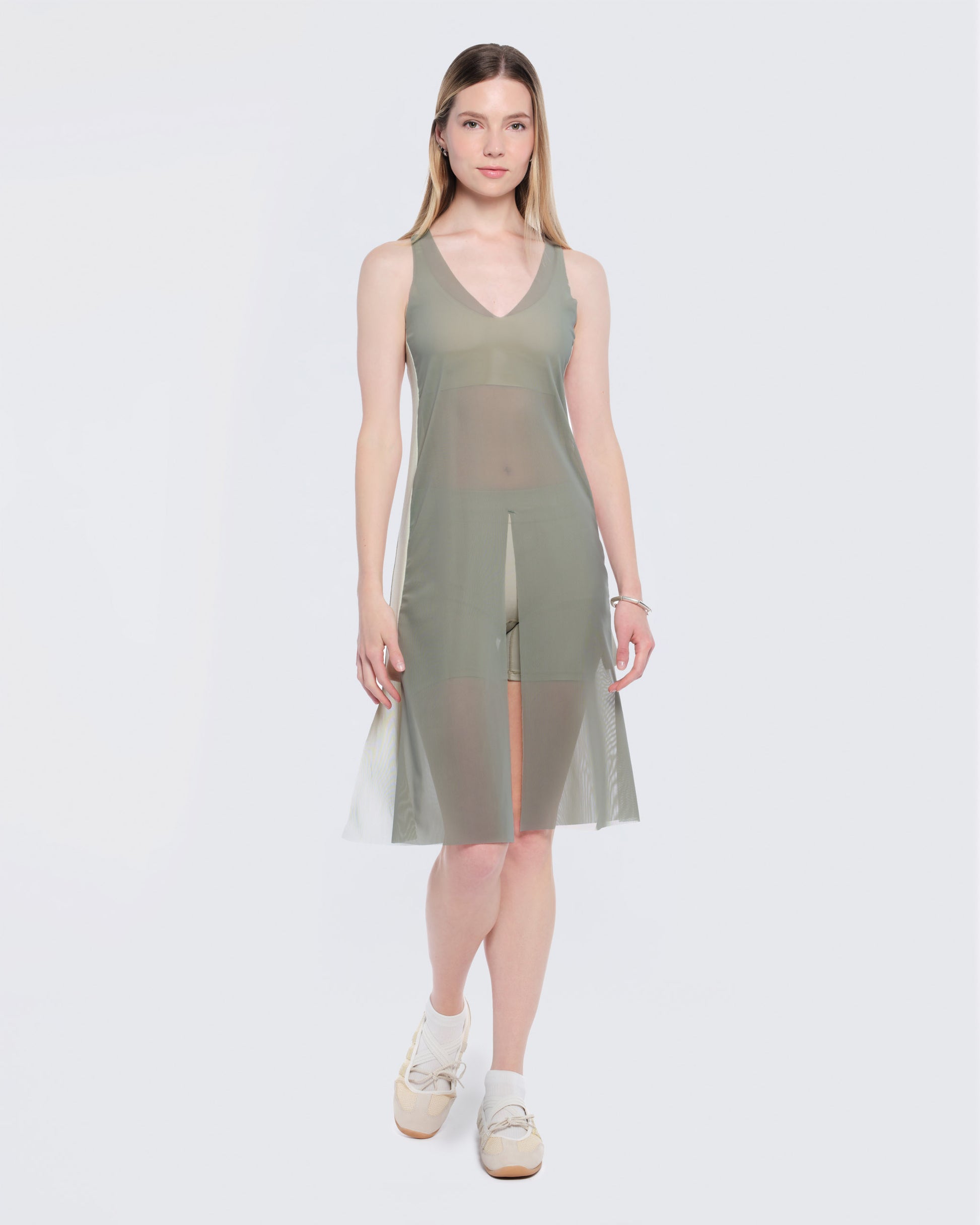 12twelve sage green mesh air dress