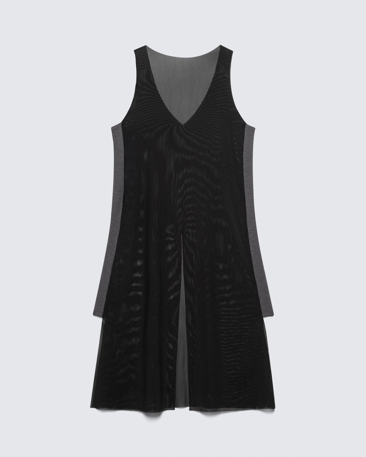 Flatlay of the 12Twelve Air Dress in Black showing relaxed A-line shape