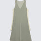 Flatlay of the 12Twelve Air Dress in Sage, highlighting its fluid silhouette