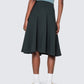 Back angle of 12Twelve’s emerald green Heavenly Skirt featuring a soft A-line silhouette