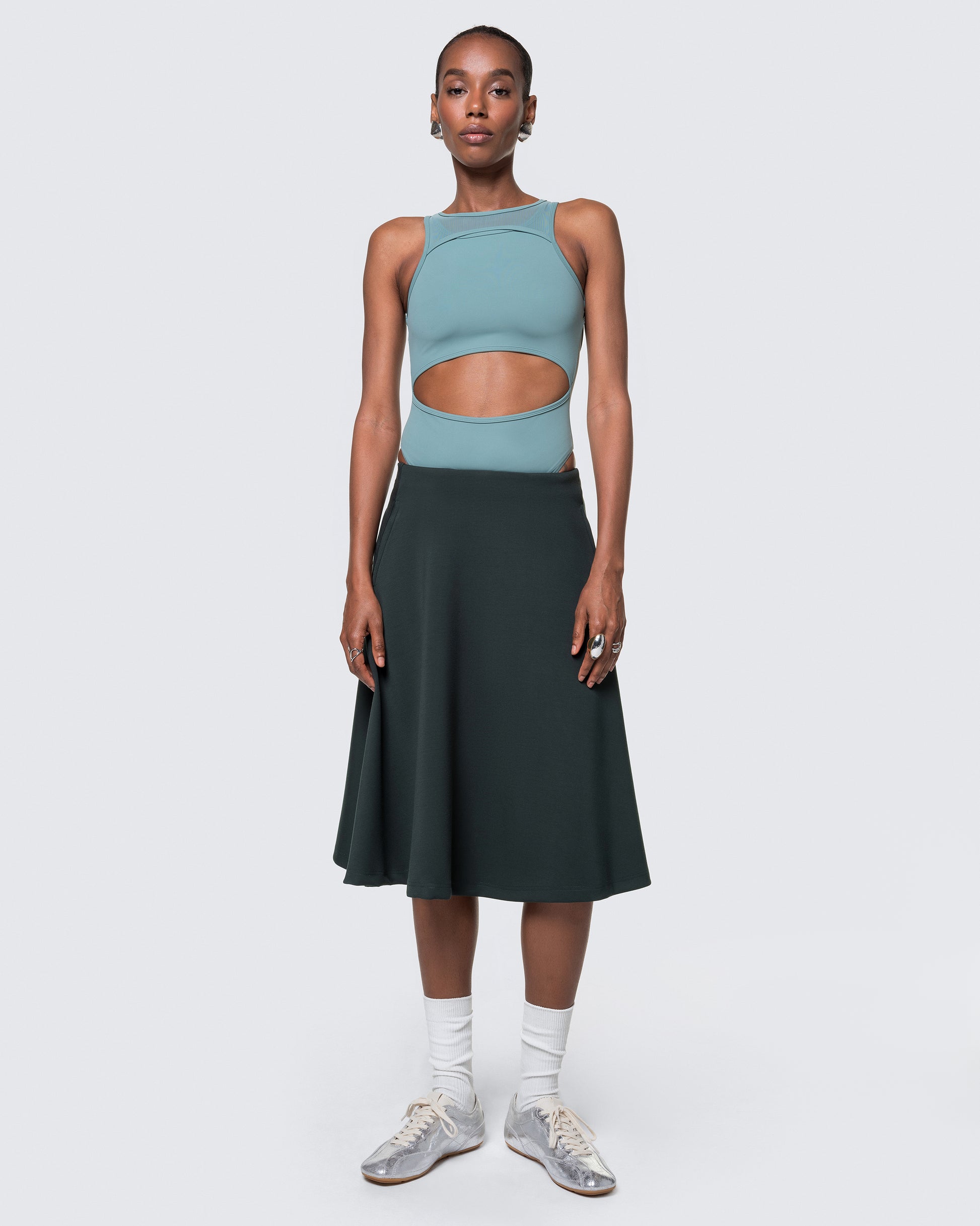 Emerald Heavenly Skirt by 12Twelve styled for everyday wear