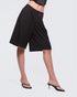 12twelve black wide leg pleat shorts
