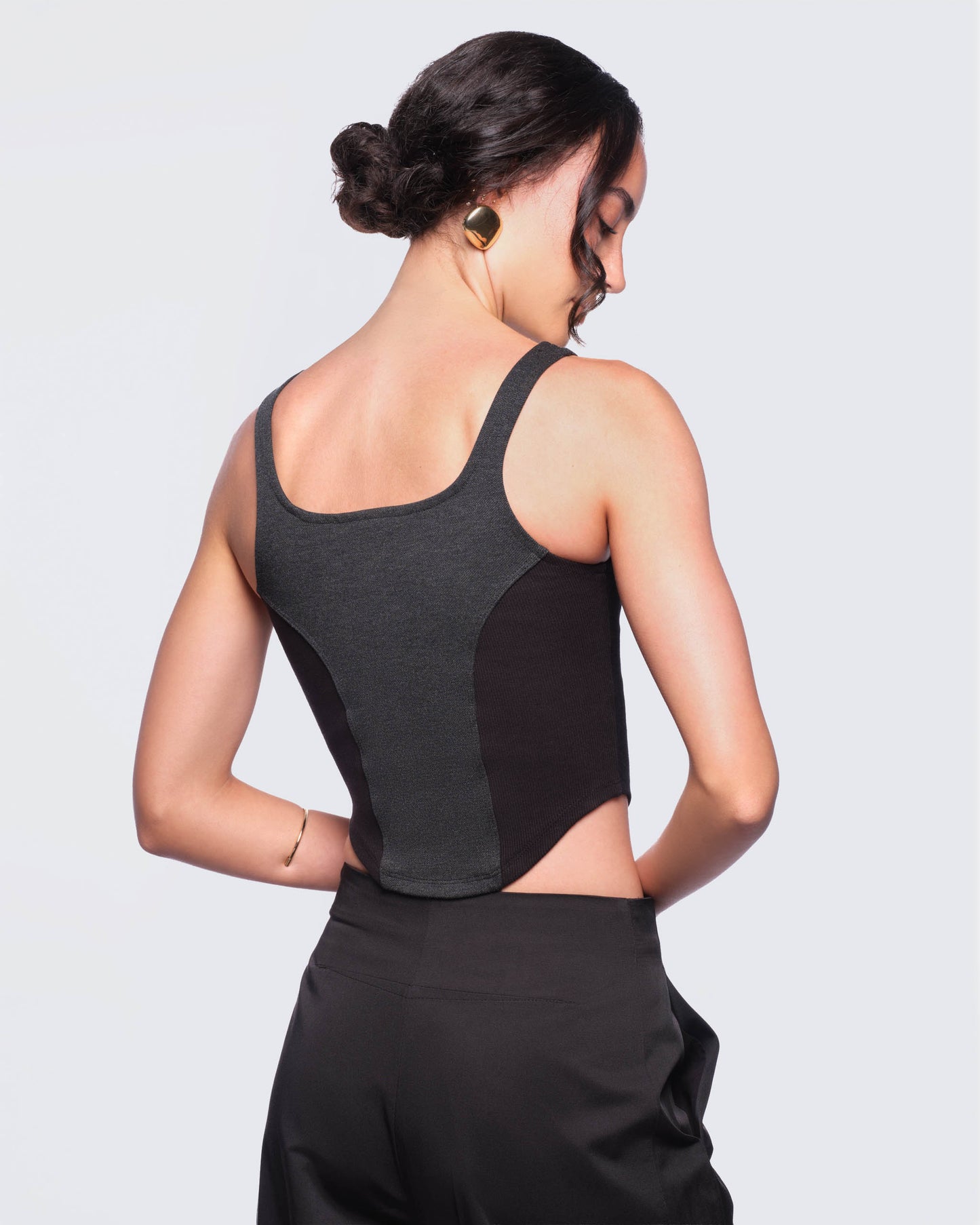 12twelve charcoal grey rib tank