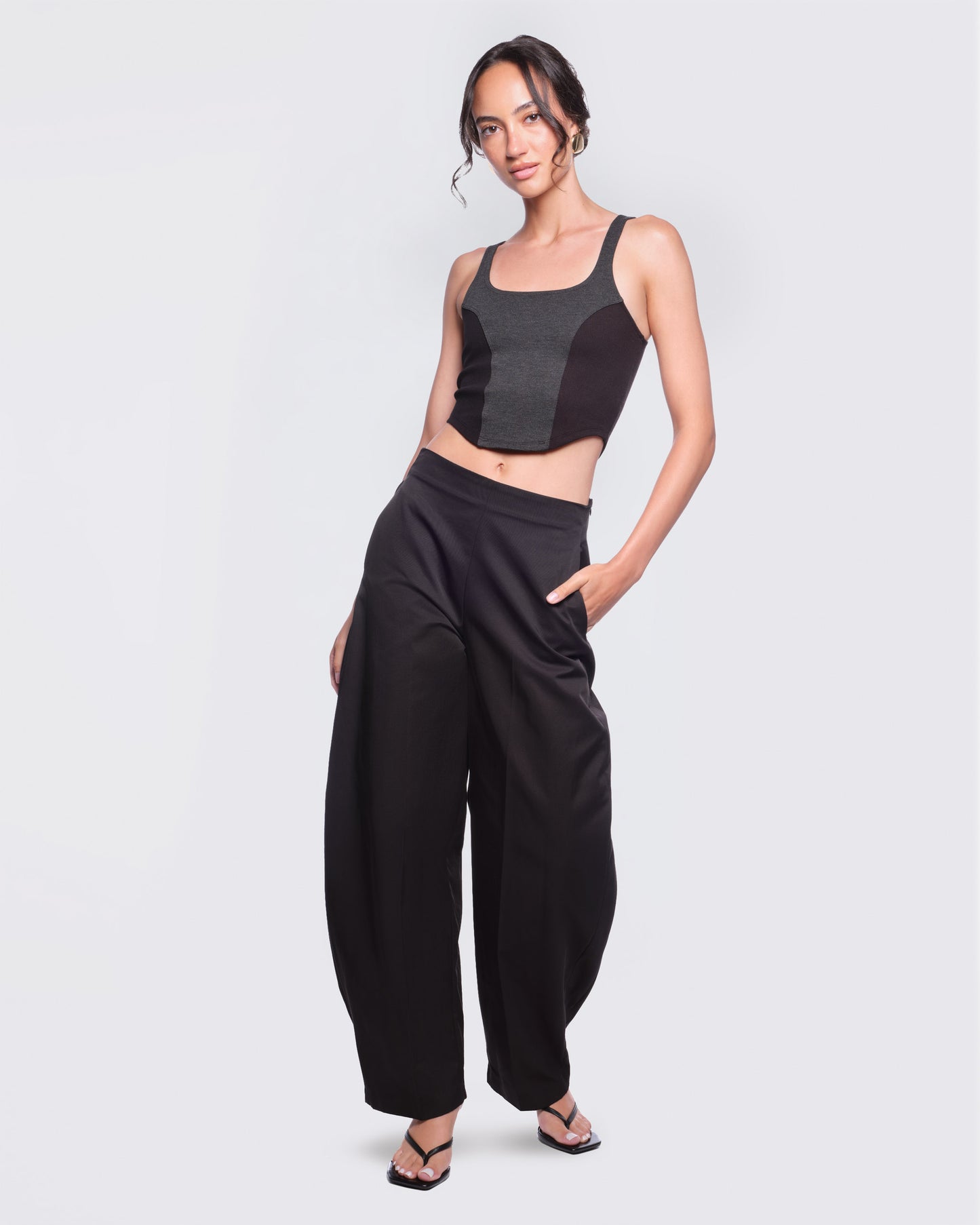 12twelve charcoal grey rib tank