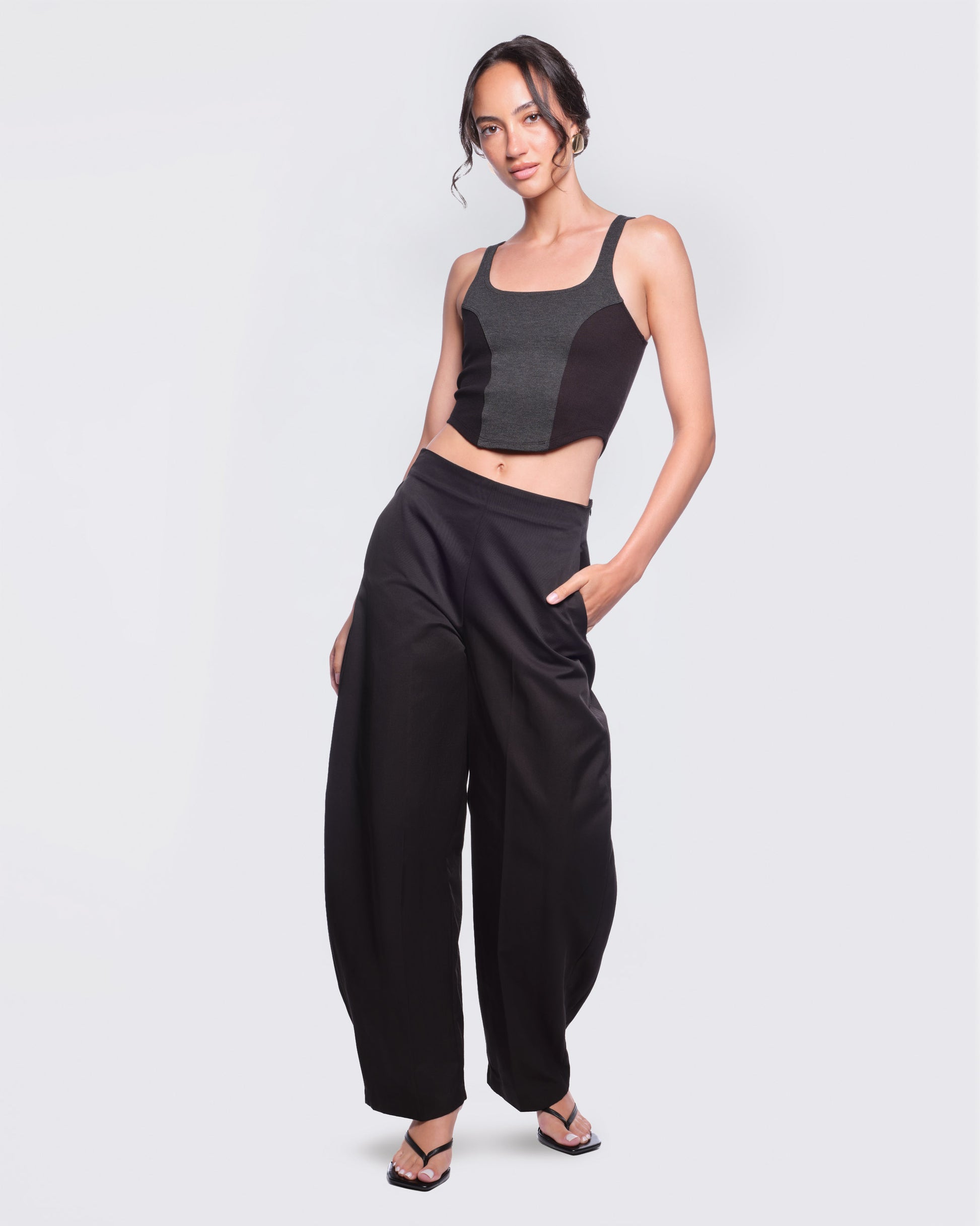 12twelve charcoal grey rib tank