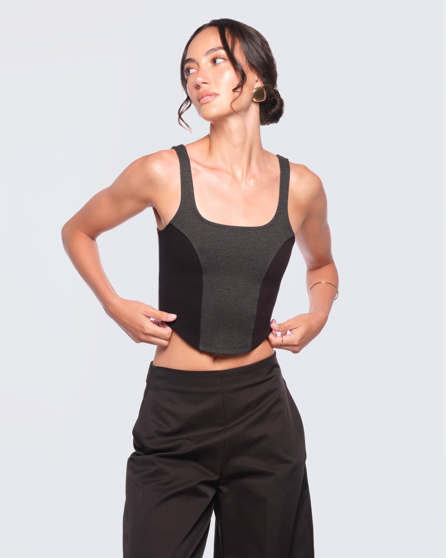 12twelve charcoal grey rib tank