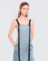 12twelve steel blue satin slip dress